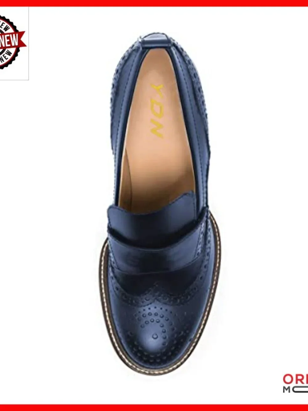Chunky High Heel Oxford Loafers, Round Toe, Vegan Leather, Size 4-15